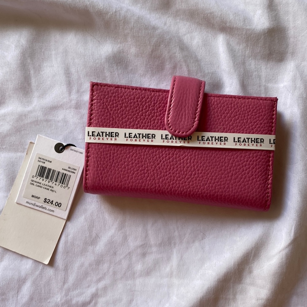 Pink Wallet - Real Leather - Mundi